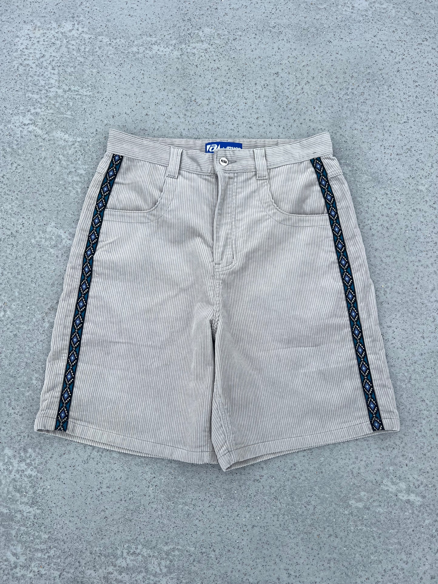 Aztec Corduroy Shorts (Gray/Blue)