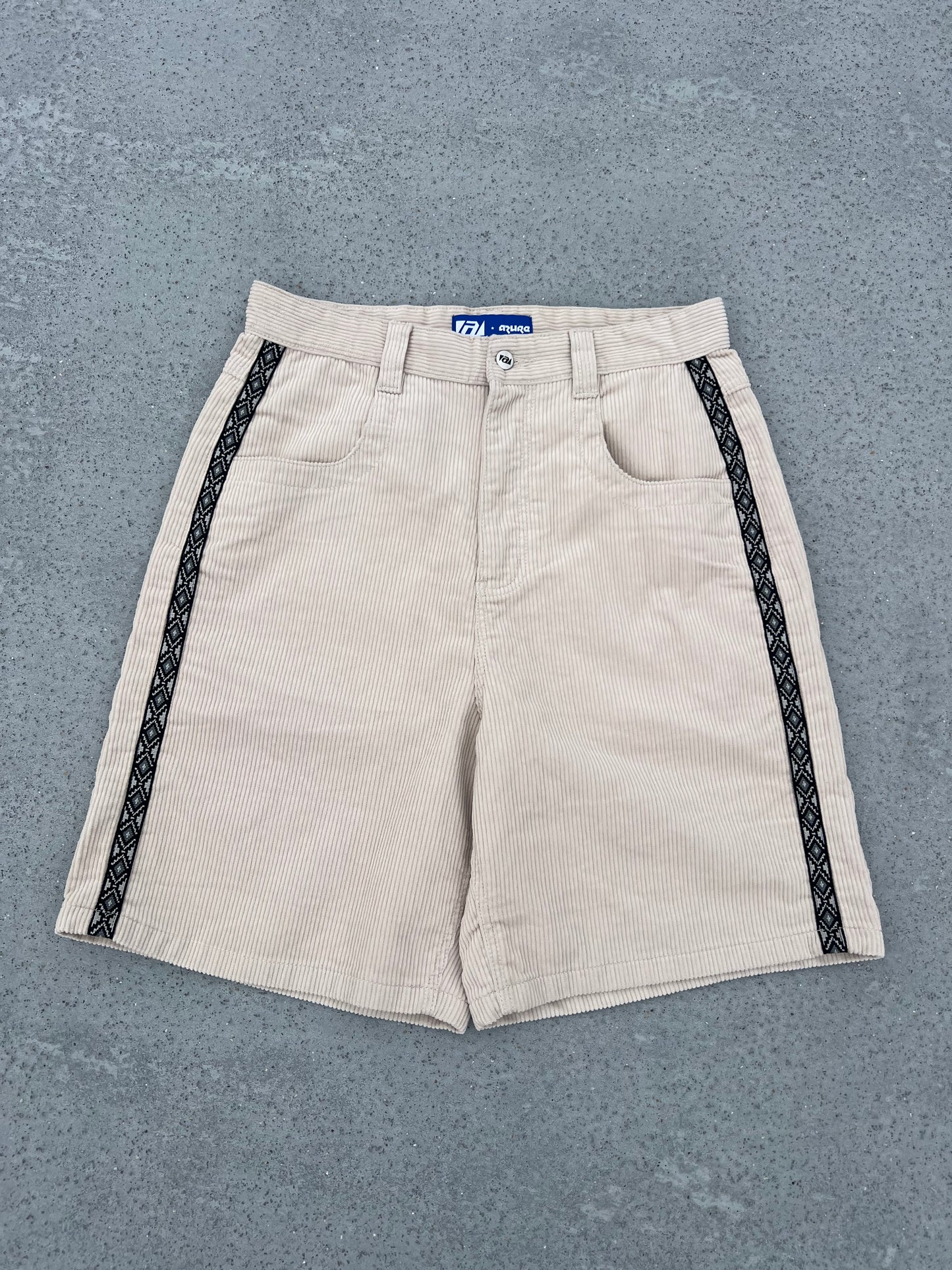 Aztec Corduroy Shorts (Tan/Gray)