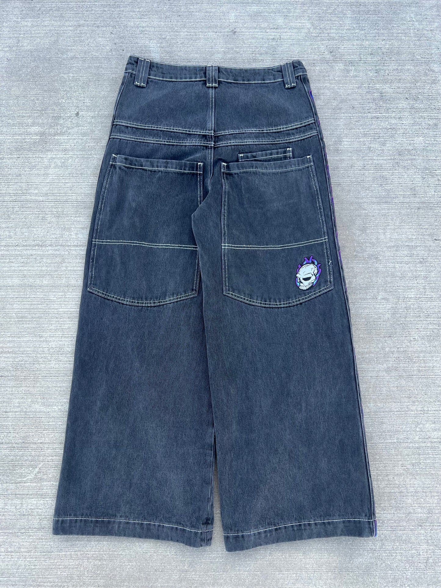 Skull Stripe Denim (Black Wash)