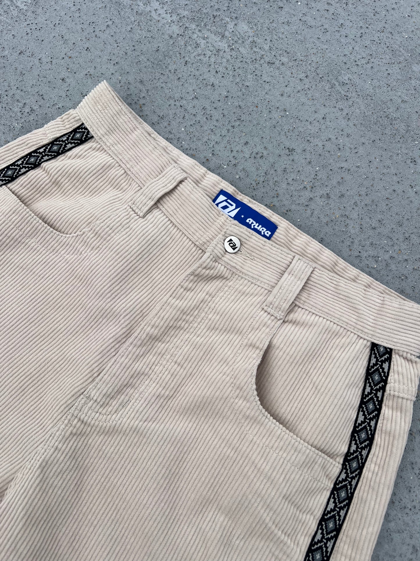 Aztec Corduroy Shorts (Tan/Gray)