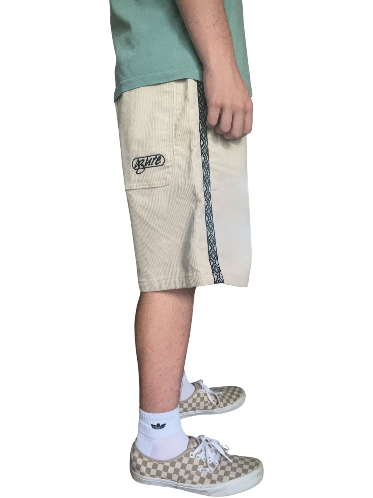 Aztec Corduroy Shorts (Tan/Gray)
