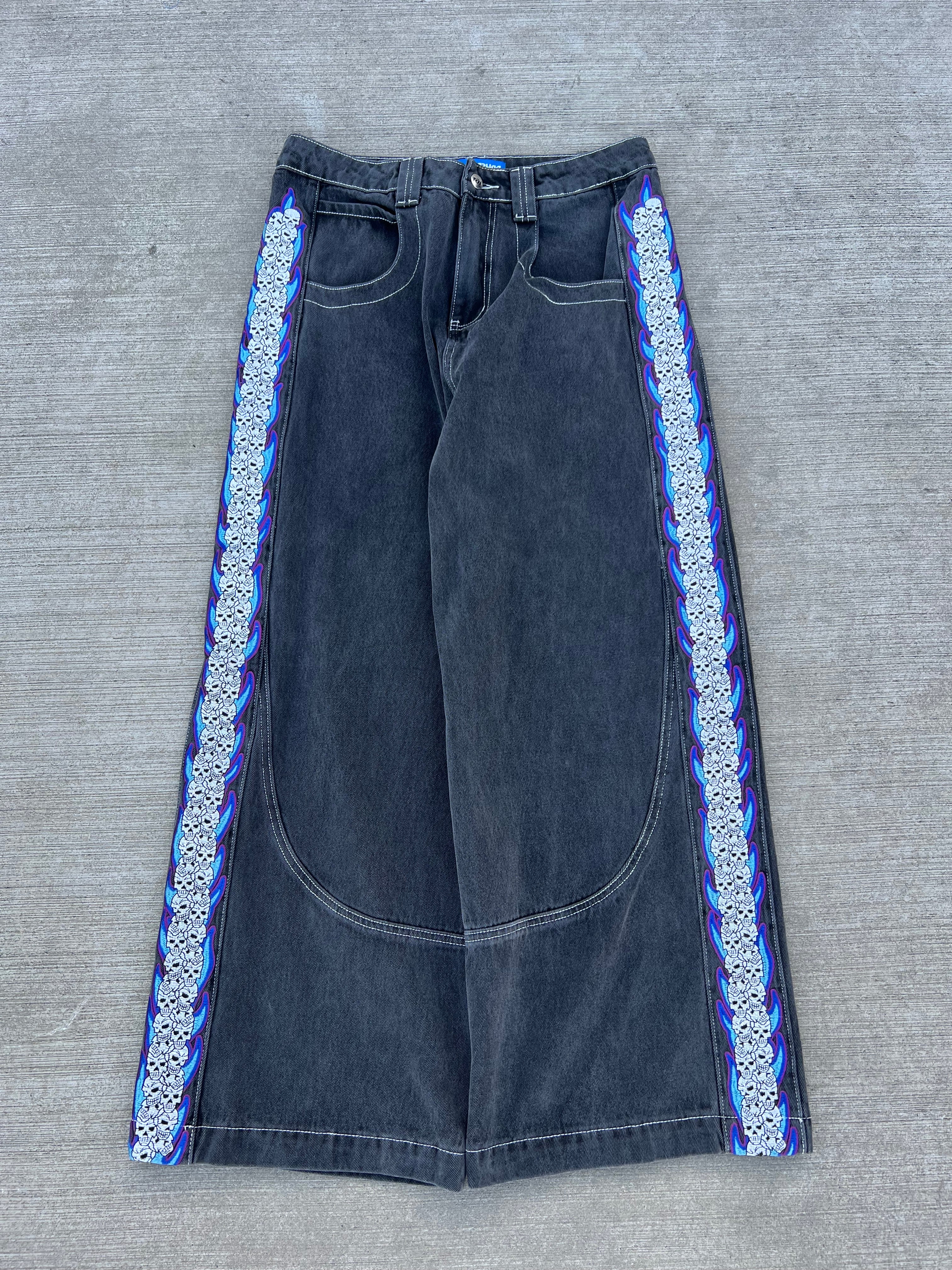 Skull Stripe Denim (Black Wash) – Azure US