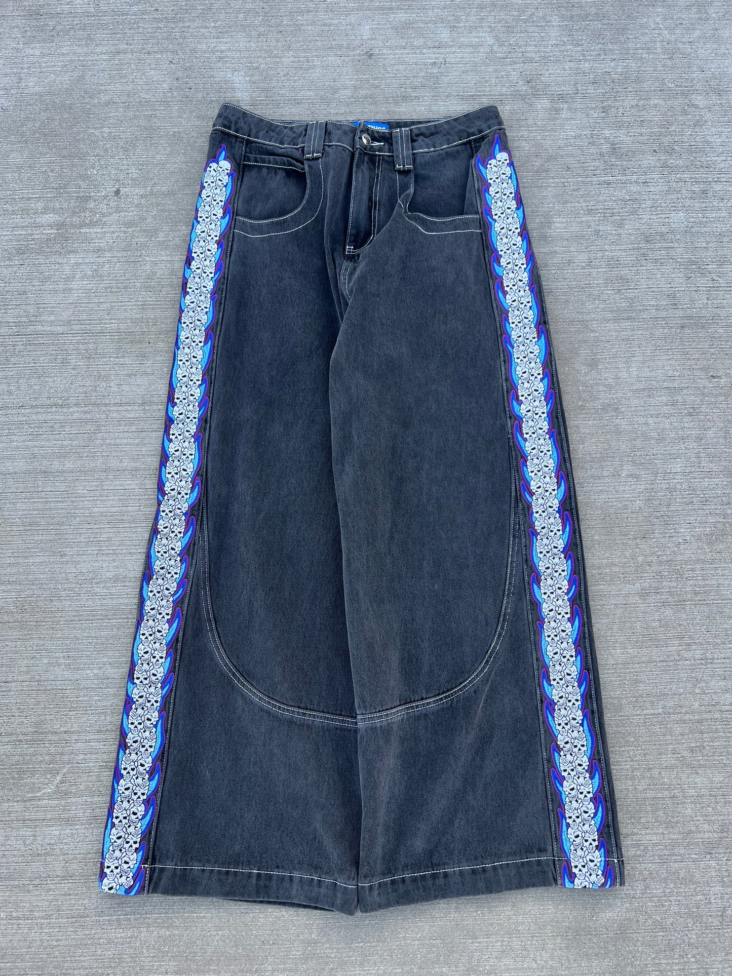 Skull Stripe Denim (Black Wash)