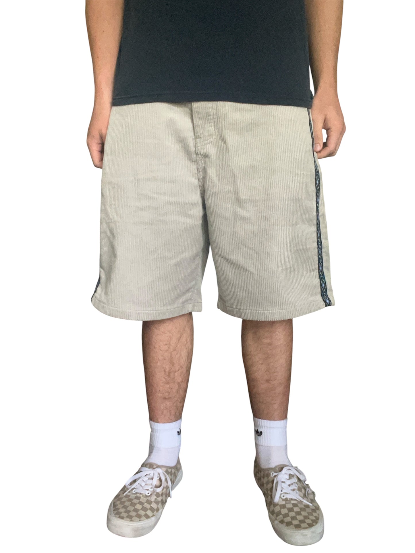 Aztec Corduroy Shorts (Gray/Blue)