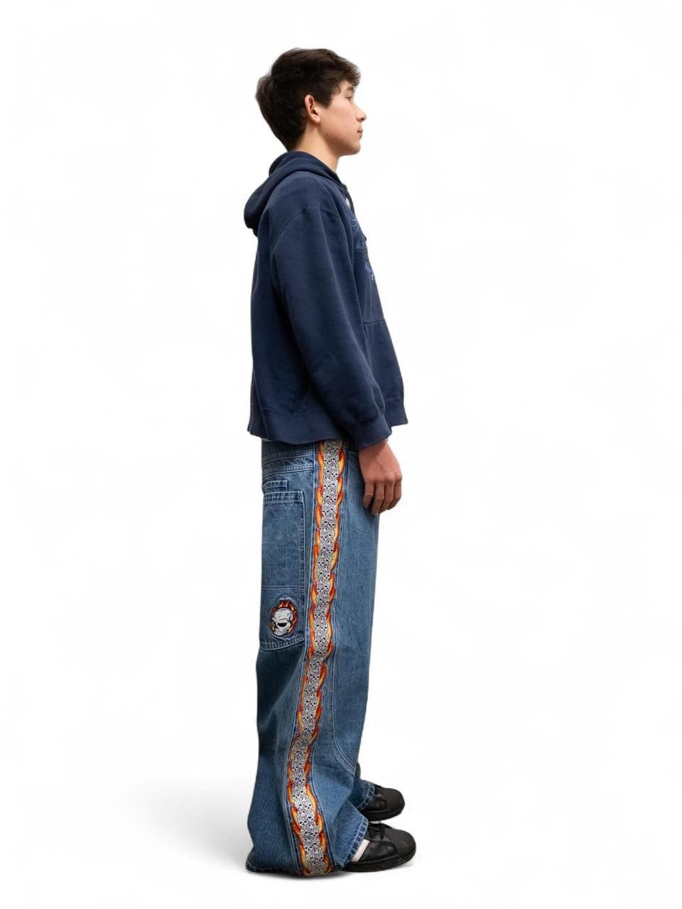 Skull Stripe Denim (Dark Wash) – Azure US